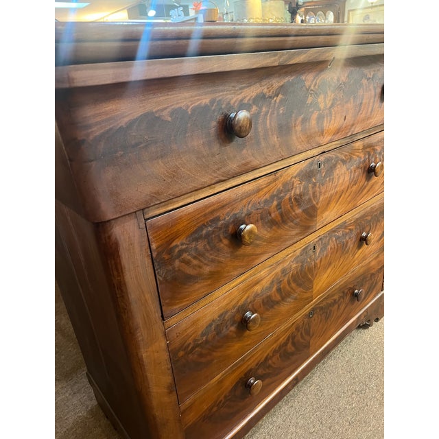 Brown 19th Century Flamed Mahogany Large Chest of Drawers For Sale - Image 8 of 11