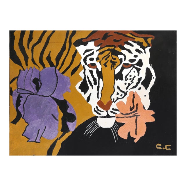 Tiger and Flowers, Clyde Dyn-O-Mite For Sale