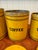 Early 20th Century Bright Yellow Enamel Flour, Sugar, Coffee & Tea Kitchen Canisters – Set of 4 For Sale - Image 10 of 17