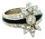 1940s Mid-Century Platinum Diamond & Onyx Starburst Ring — 1.15 Carats, Size 6.75 For Sale