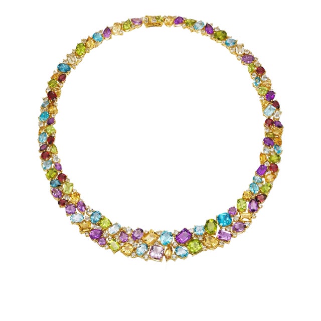 Nina Zhou Secret Garden Multi-Stone Statement Collar