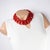This stunning Angela Caputi, made-in-Italy, choker necklace features an extra-large flat resin chain design in red...