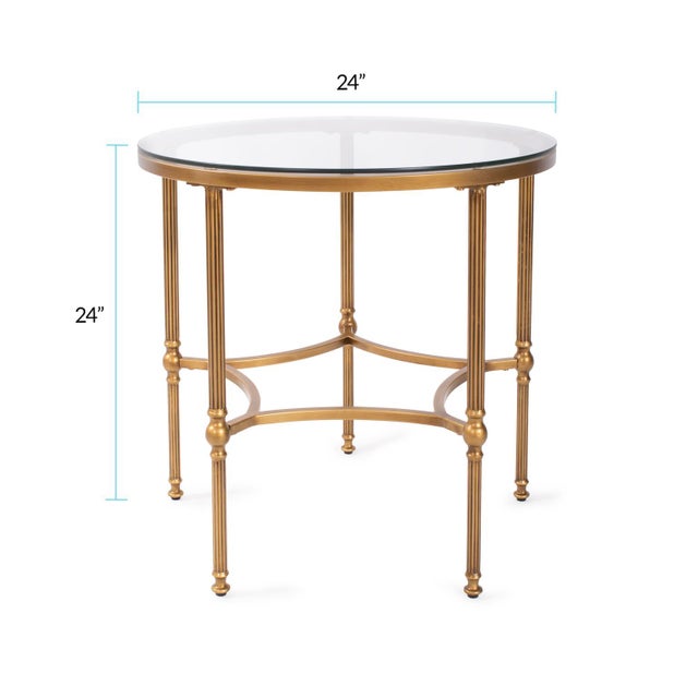 Bonnifait Antique Gold Round Side Table For Sale In Chicago - Image 6 of 10