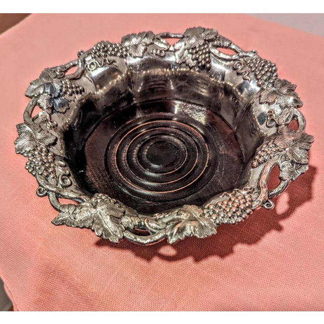 Antique English Wine Coaster Attributed to Corbell & Co With Grape Motif For Sale - Image 11 of 12