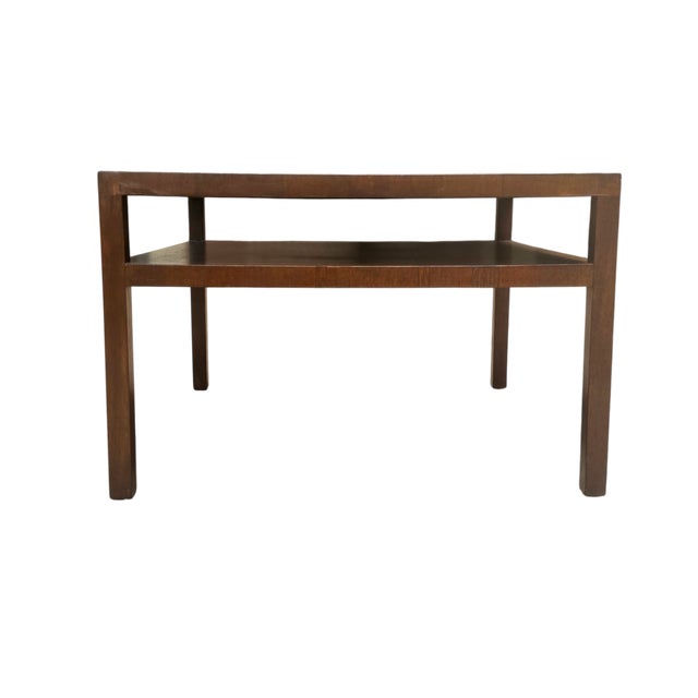Mid-Century John Widdicomb Walnut Square Cocktail Table With Open Shelf For Sale - Image 16 of 18