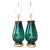 Vintage Emerald Glass Table Lamps - Set of 2 For Sale