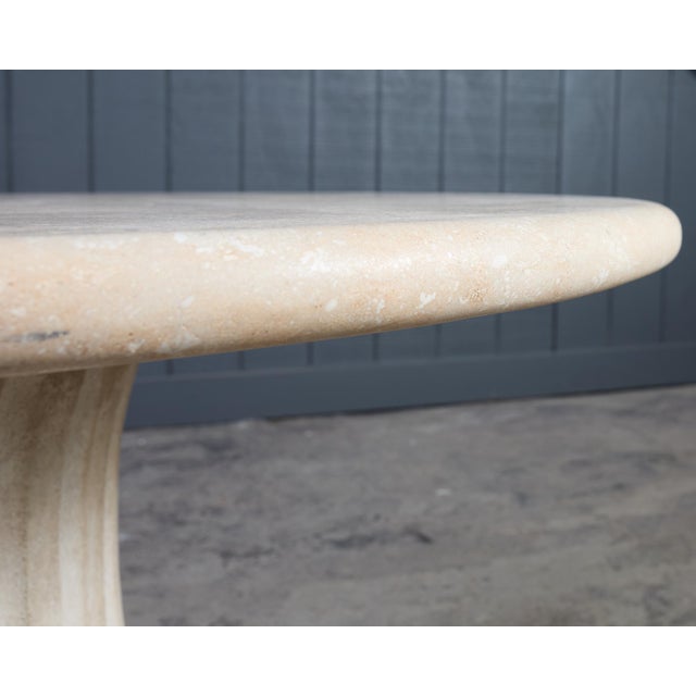 Dennis and Leen Neoclassical Louis XVI Style Stone Garden Dining Table For Sale - Image 9 of 16