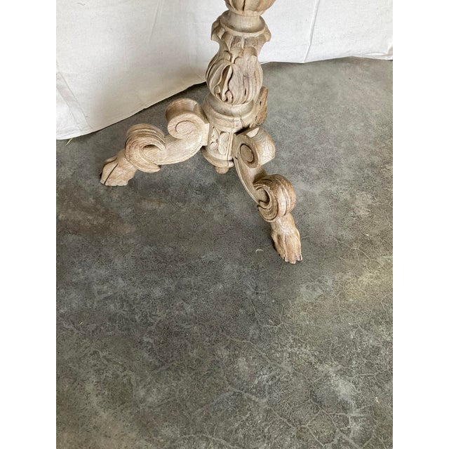 Antique Bleached Carved Oak Side Table With Hoof Feet 19th Century For Sale - Image 11 of 13