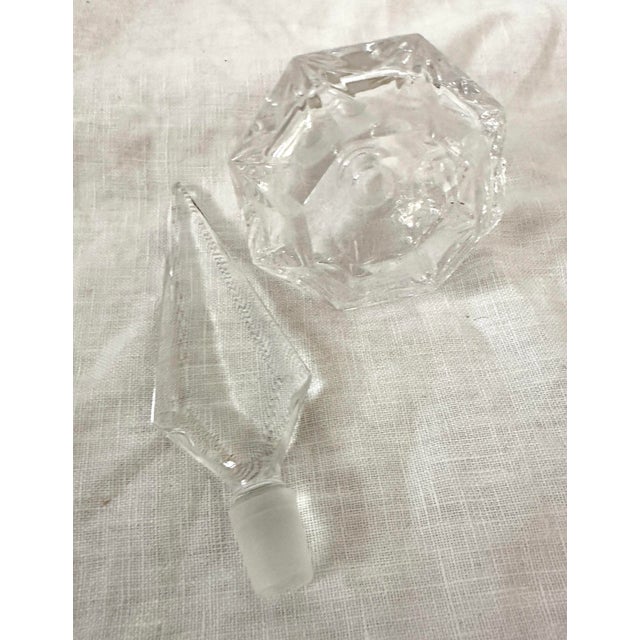 Art Deco Vintage Bohemia Hand Cut Crystal Perfume Bottle For Sale - Image 3 of 6