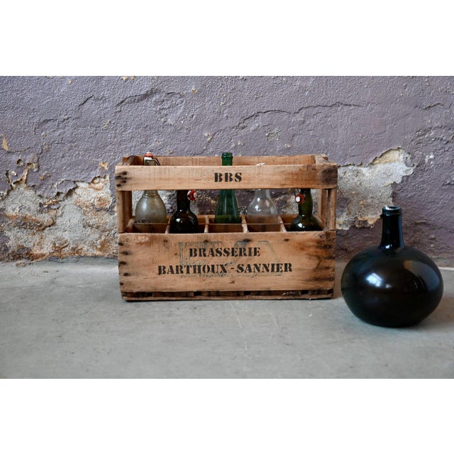 Beige Wooden Bottle Case from Brasserie Barthoux Saunier, 1940s For Sale - Image 8 of 8