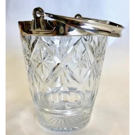 Antique Grinsell Cut Glass & Silver Ice Bucket, Made in England For Sale In Palm Springs - Image 6 of 6