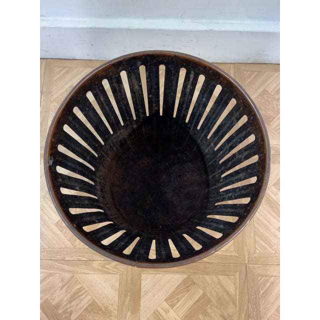 Antique Industrial Erie Art Metal Waste Basket Chairish