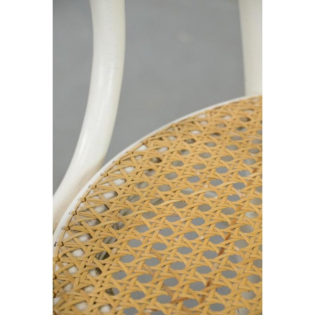 Vintage White Curved Wood Bistro Arcmhair For Sale - Image 15 of 18