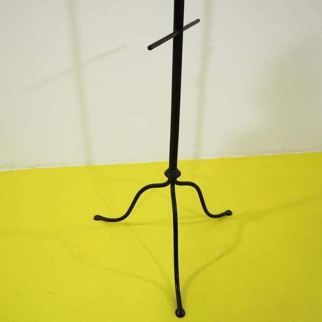 Metal Black Metal Tripod Floor Coat Rack For Sale - Image 7 of 9