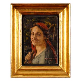 Adolphe Déchenaud, Farmer, 1899, Oil on Canvas, Framed For Sale