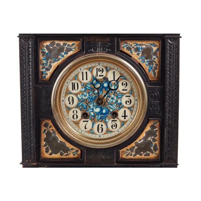 19th Century Victorian Ebonised Aesthetic Movement Mantel Clock For Sale - Image 4 of 9