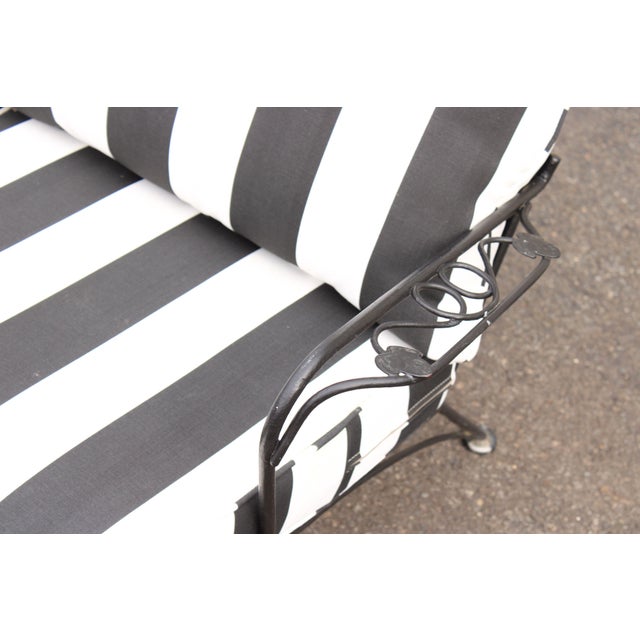 Vintage Wrought Iron Three-Piece Outdoor Garden Sofa For Sale - Image 10 of 11