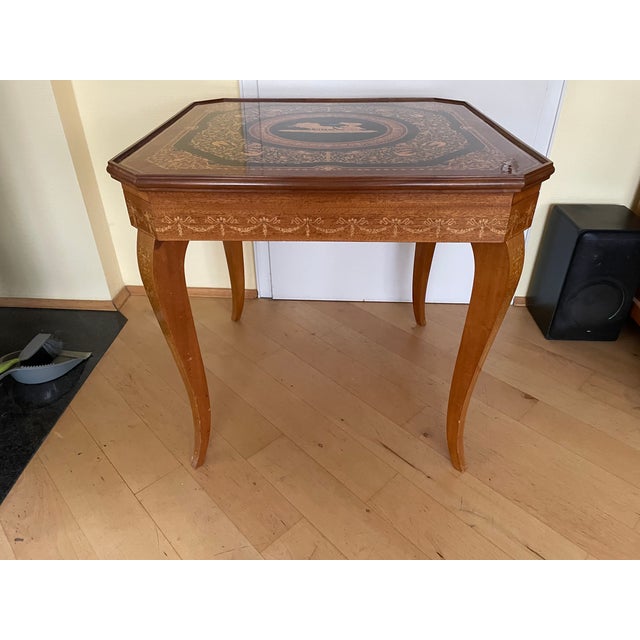 Hollywood Regency Inlaid Gaming Table, Italy, 1960s For Sale - Image 16 of 16