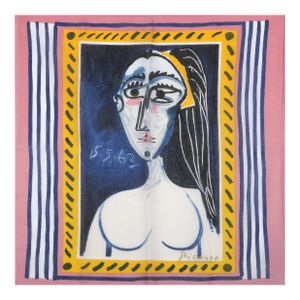 Pablo Picasso, Buste De Femme Nue Face, Screenprint on Silk Scarf