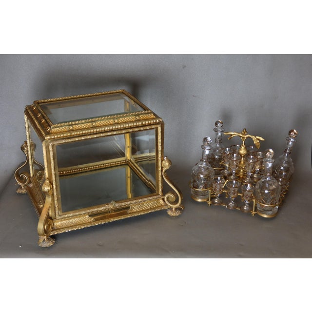 Metal Vintage Liquor Cabinet in Bronze For Sale - Image 7 of 12
