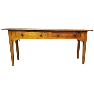 19th Century English Country Pine Console Table For Sale