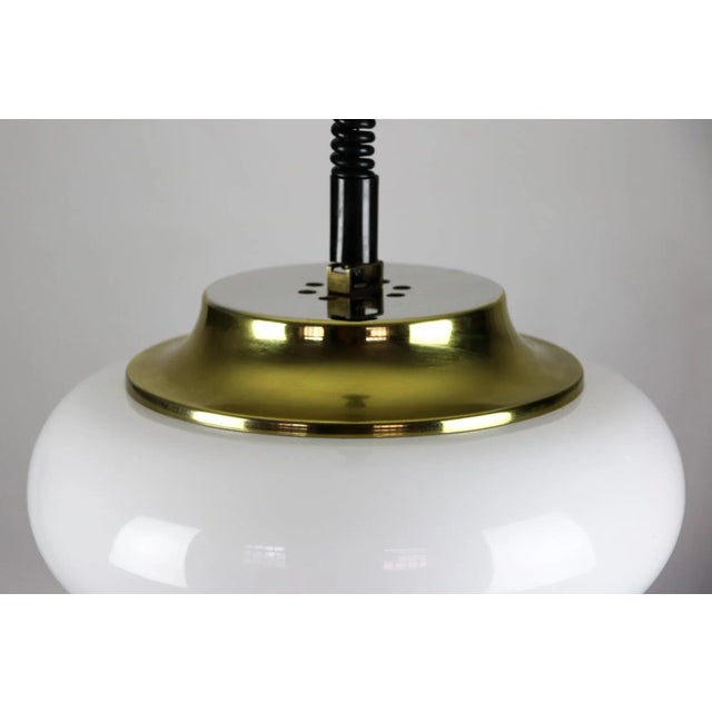 Space Age White and Gold Pendant Lamp from Guzzini, 1970s For Sale - Image 6 of 16