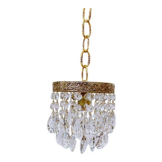 1960s Italian Brass Upside Down Layered Cake Chandelier For Sale