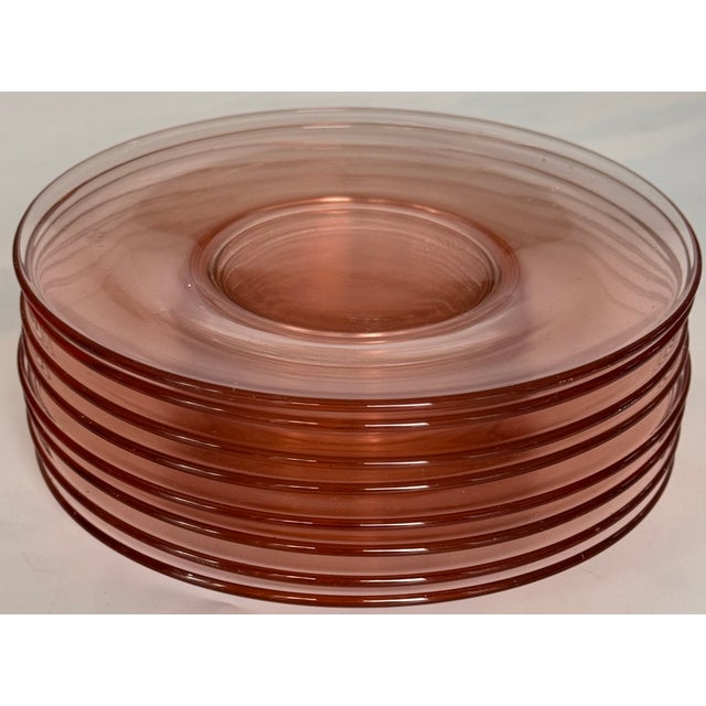 Mid 20th Century 1940’s Blush Pink Salad Plates - Set of 8 For Sale - Image 5 of 13