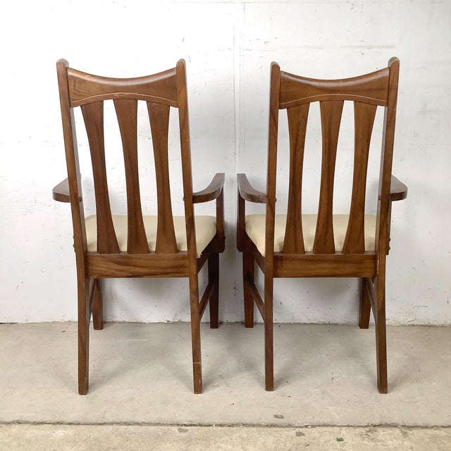 Wood Set of Six Mid-Century Walnut Dining Chairs For Sale - Image 7 of 12