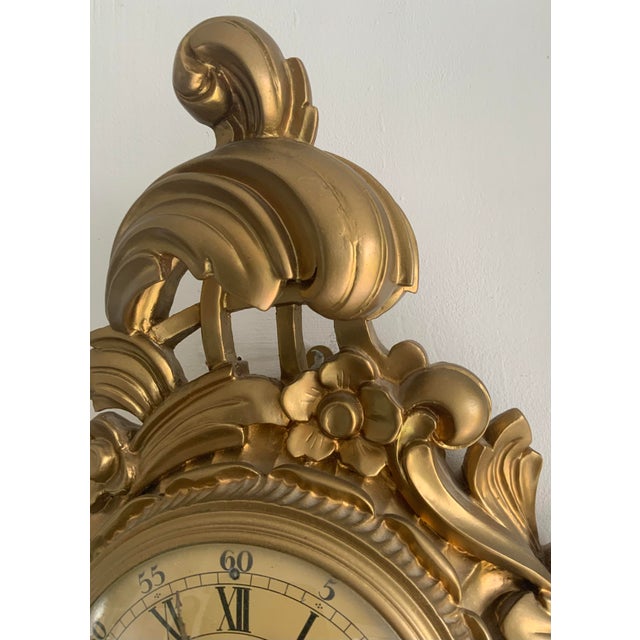 Vintage Gold Wall Clock, 1960s For Sale - Image 11 of 14