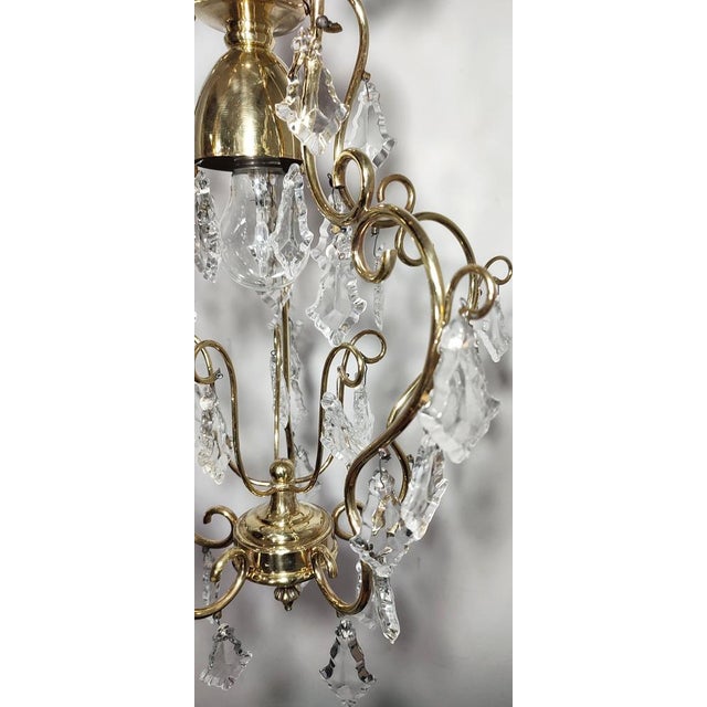 Crystal Ceiling Lamp. Spain, 1950s For Sale - Image 4 of 11