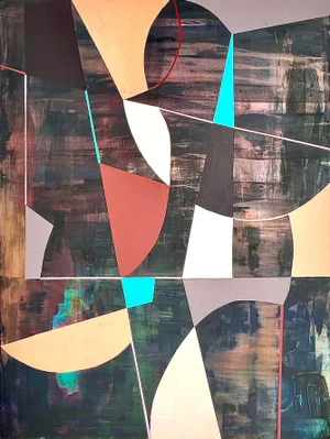 Modern Abstract Original Framed Painting by Pamela Harmon