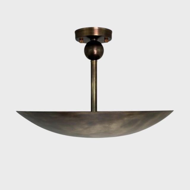 Illuminate your space with this exquisite Pure Brass Antique Finish Flush Mount Lamp. Handcrafted to add a touch of...
