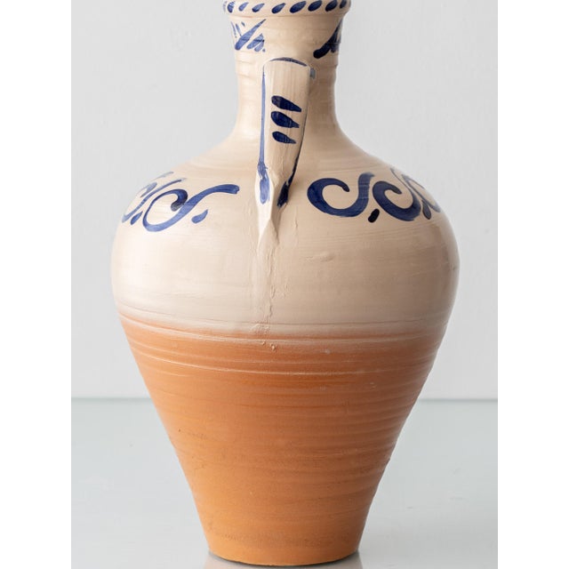 Metal Spanish Revival Terracotta Table Lamp with Linen Shade For Sale - Image 7 of 14