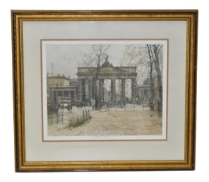 Luigi Kasimir "Brandenburg Gate" Color Etching / Estate Signed