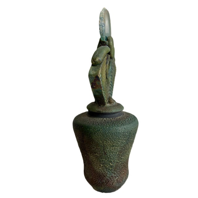 Signed Helene Fielder Raku Ceramic Pottery Vessel With Agate Lid / 1980s Art Studio Pottery / 80s Modernist Vase For Sale - Image 11 of 13
