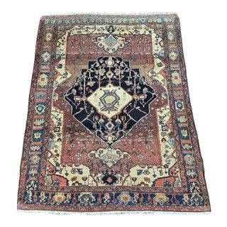 Antique Bahsais Rug – Rare, Intricate Design | 4'6" X 6'3" For Sale