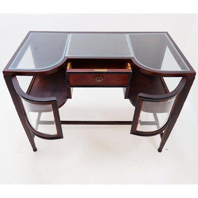 Art Deco Console Table with Curved Display Cases For Sale - Image 9 of 15