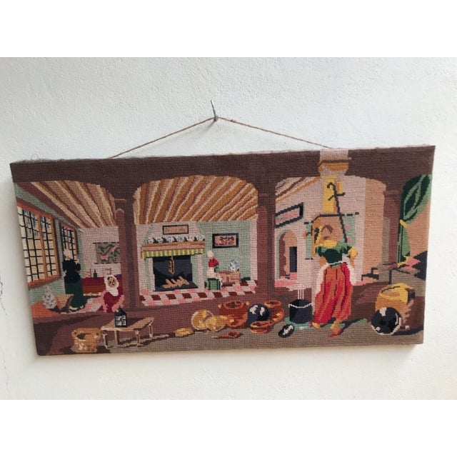 Hand-Woven Art Tapestry, 1950 For Sale - Image 4 of 15