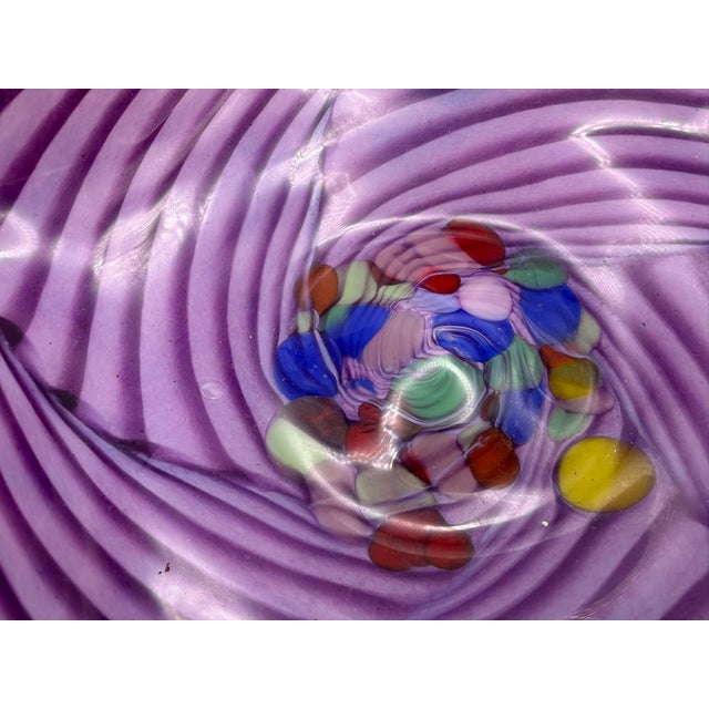 1980s Pretty Purple Murano Style Glass Plate For Sale - Image 12 of 14