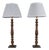 Vintage French Country Turned Wood Table Lamps, 1950s, Set of 2 For Sale