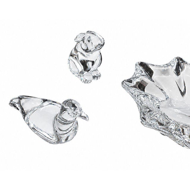 Modern Set of Five Baccarat Crystal Animal Figures & Bowl. Late 20th Century. For Sale - Image 3 of 7