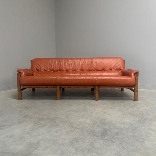 Brutalist Brutalist Brazilian Leather Lounge Sofa, Germany, 1960s For Sale - Image 3 of 15