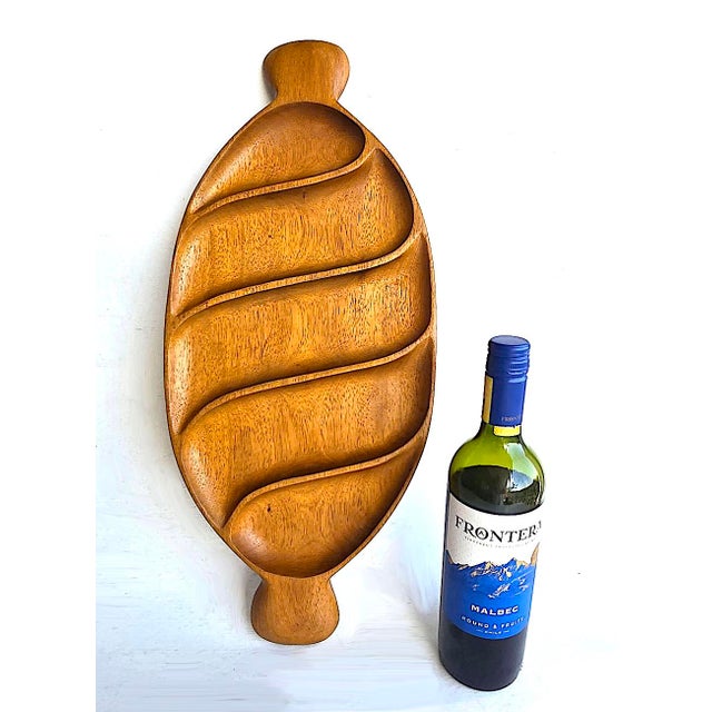 1960s Taverneau Wood Partitioned Tray/Platter Designed by Arthur Umanoff for Pantalcraft For Sale - Image 10 of 15