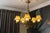 French Art Deco Bronze Chandelier with Marbled Beige Mushroom Glass Shades, 1930s For Sale - Image 4 of 18