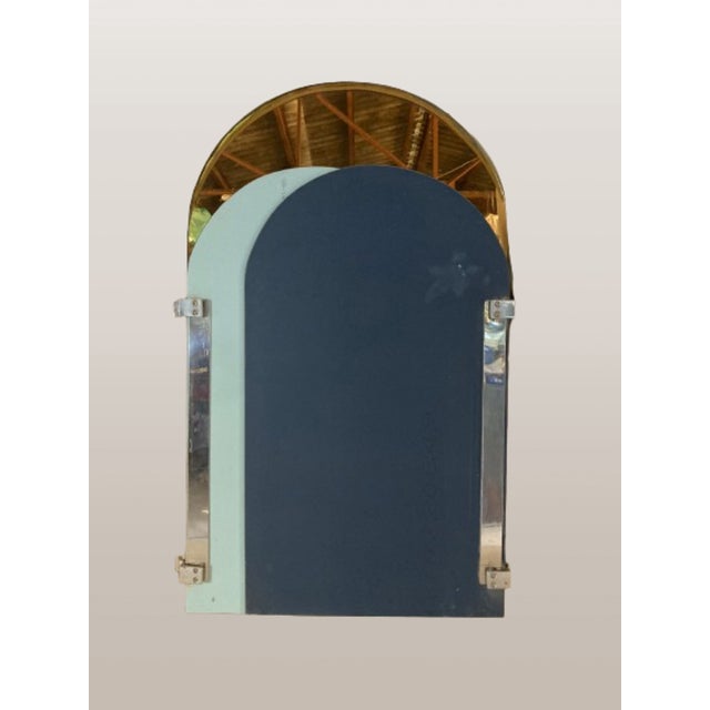 1980s Flat Triptych Mirror in Arch Shape For Sale - Image 4 of 9