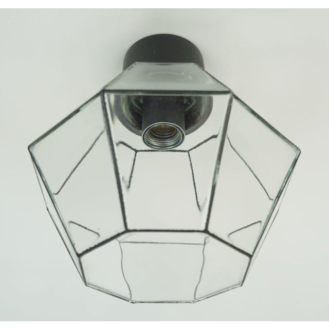 Mid-Century Modern Vintage Metal Ceiling Light with Clear Glass Shade from Limburg, 1960s For Sale - Image 3 of 10