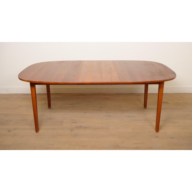 Wood Vintage Round Dining Table in Teak, 1950s For Sale - Image 7 of 14