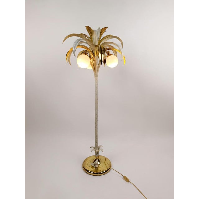 Vintage Gilded Palm Tree Floor Lamp in the style of Hans Kögl, Italy, 1970s For Sale - Image 9 of 18
