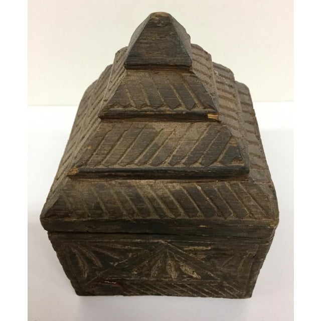 Primitive Asian Secret Hiding Lid Wood Box For Sale - Image 10 of 11